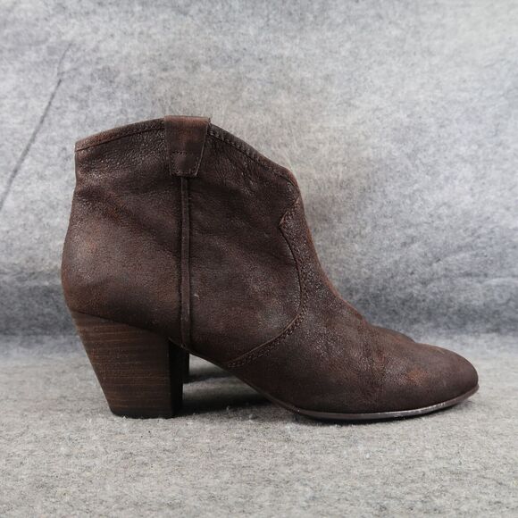 Ash Shoes Womens 40 Bootie Classic Leather Block Heel Pull On Jalouse Distressed - Picture 14 of 14